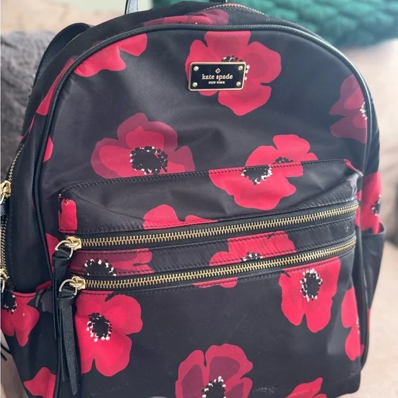 Kate Spade Wilson Road Poppy backpack larger size - needs TLC - Picture 2 of 16